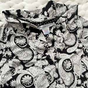 Gretchen Scott Designs Black and White Paisley Midi Dress